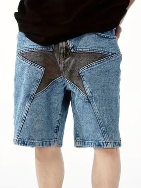Mens Star Patchwork Jorts size Medium